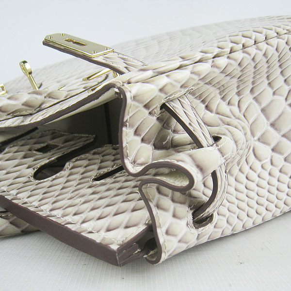 Replica Hermes Birkin 30CM Fish Veins Leather Bag Cream 6088 On Sale - Click Image to Close